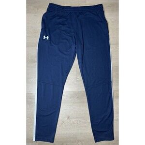 Under Armour Mens Blue Athletic Sweatpants Drawstring Size XL White Stripe